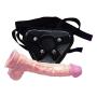 Extremely Life-Like Strápôn Toy Adjustable Soft Wand Black Flesh and Purple Role Play Tool (Beige)