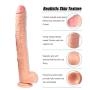 16.93-inch Lifelike Realistic Dildo with Powerful Suction Cup - Fake Penis Female Hands-Free Massage Toys