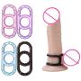 GUANGSHAN 1Pc Stretchy Medical Silicone Three Cages Co~ck Ring Ere~ction Prolong Pe~NIS Extension Relay Eja~culation Séx Toys for Adult