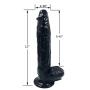 12 Inch Realistic Dildo, Body-Safe Material Lifelike Huge Penis with Strong Suction Cup for Hands-Free Play, Flexible Cock Adult Sex Toys for Women (Black)