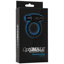 Doc Johnson OptiMALE - Vibrating C-Ring - Stretchable Silicone - Powerful and Removable 10 Function Bullet - Black