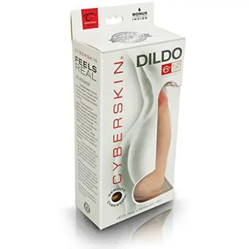 CyberSkin Ultra-Soft Realistic Dildo Lifelike Dual Density Dong 6 Insertable Inches Cock for Female, Male and Couples