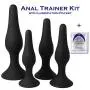 Anal Trainer Kit from Real Vibes - 4 Butt Plugs - Beginner Starter Set - Personal Lubricant - 100% Medical Grade Silicone - Hypoallergenic (Kit with 4.5g Lube) Anal Trainer Kit from Real Vibes - 4 Butt Plugs - Beginner Starter Set - Personal Lubricant - 100% Medical Grade Silicone - Hypoallergenic (Kit with 4.5g Lube)