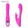 G Spot Rabbit Vibrator Dildo with Bunny Ears Clitoral Vagina Vibrating Stimulation for Women, Ridmii Waterproof Quiet Dual Motors Tongue Sucking Finger Vibrators with 17 Vibration Modes Rechargeable