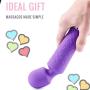 Wand Massager Vibration Wireless Waterproof Portable Rechargeable Massager, 8 Kinds of Powerful Frequency 20 Modes, Muscle Relaxation Body Treatment（Purple）