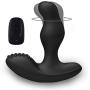 LEVETT Vibrating Anal Plug Butt Vibrator Silicone 16+3 Modes 360 Degree Rotating Head Stimulator Prostate Massager with Remote Controller Operation for Male Sex Toys(Black)