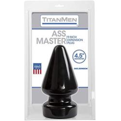 Doc Johnson Titanmen - Ass Master - Massive Anal Plug - For Experienced Players - Traditional Shape - 4.5 Inch Width - Anal Toy - Black