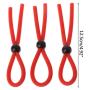 Dayloveme 3pcs Adjustable Co Ckring Set for Sex for Men, One Ring Loops Red