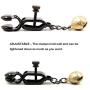 RYOZOCH Adjustable SM Nipple Clamps Fetish Teasers Breast Clit Sensual Bondage Restraint Kits (Clamps w/Chain, Style #1)