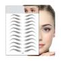 Aaiffey Hair-like Authentic Eyebrows 4D Instant Eyebrow Stickers Imitation Eyebrow Tattoo Waterproof Long Lasting Natural Eyebrow Makeup Tool 11 Pcs