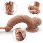 8.4 Inch Realistic Dildo Ultra-Soft Dildo for Beginners with Flared Suction Cup Base for Hands-Free Play, Flexible Dildo with Curved Shaft and Balls for Vaginal G-spot and Anal Play