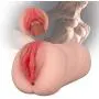 Lifelike Labia Male Masturbator - Pocket Pussy 3D Realistic Textured Powerful Suck Vagina and Tight Anus Stroker, Fondlove Adult Sex Toys with 2 Hole for Men Masturbation(7.1inch)