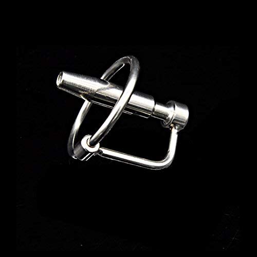 Raycity Stainless Steel Male Urethral Sound Catheter Penis Plug Stretching Dilator w/Ring Through-Hole for Beginner