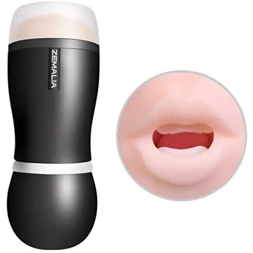 ZEMALIA Male Masturbators Realistic Oral Blow Job Deep Throat Teeth and Tongue Realistic Textured