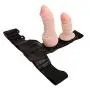 Double Strapon Harness Strap Ons Funny Toys for Lesbian Pants Strap on Strapless (Flesh)