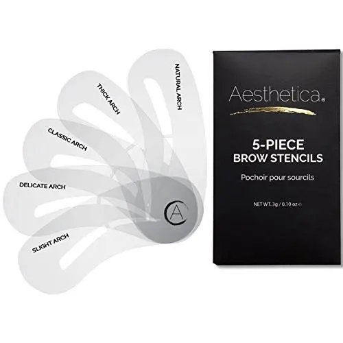 Aesthetica 5-Piece Brow Stencils - Easy to Use, Reusable Eyebrow Shaping & Defining Stencils - Instructions Included Aesthetica 5-Piece Brow Stencils - Easy to Use, Reusable Eyebrow Shaping & Defining Stencils - Instructions Included