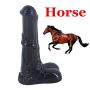 Romi Big Animal Dildo 9.96" Horse Penis Realistic Cock Anal Plugs Artificial Adult Sex Toys (Black)