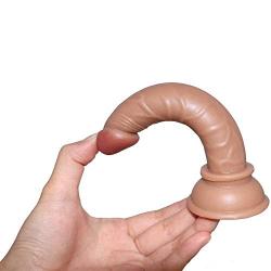 JSCRlove 6 Inch Soft Ðíldɔ with Suction Cup Women Skin-Friendly Relax Massager,Beginners Lifelike Suction Cup Tools(Color:Coffee) Women Socks