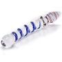 Crystal Glass Pleasure Wand Dildo Penis - AKStore - Blue Realistic Spiral