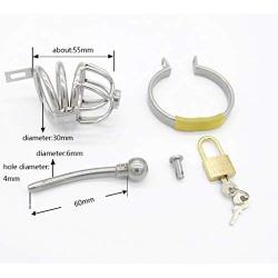 QJFZC-Chástí-ty Beít Cǒck Lock Stainless Steel Metal Men Hypoallergenic Ergonomic Design Chasteness Device Anti-Off T-Shirt Belt - 219 (Size : 52mm)