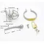 QJFZC-Chástí-ty Beít Cǒck Lock Stainless Steel Metal Men Hypoallergenic Ergonomic Design Chasteness Device Anti-Off T-Shirt Belt - 219 (Size : 52mm)