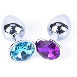 Taroi Small Size Metal Crystal Anal plúg Stainless Steel Booty Beads Jewelled Anal Bútt Plug for Men Couples 2 Pcs