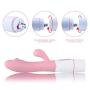 ◄WEI EI► Portable 16 Free-quency Silicone Rabbit Whisper-Quiet Vibreter Gsporter Waterproof C-Stimulator Body Massager for Women CouplesTravel (Light Pink)