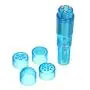 Finever 3Pc Mini Massager Handheld with 4 Heads Pocket Vibrating Pen for Face, Neck, Head,Back Pink Blue and Purple