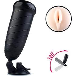 ZEMALIA Z-Chamber Plus Hands-Free Vagina Pocket Male Masturbators Cup Sex Toys for Male Realistic Textured Male Masturbation Discreetly Packed (Black)