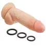 Cloud 9 Novelties Dual Density Real Touch Thick Dildo with Realistic Painted Veins & Balls, Flesh, 8 Inch