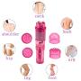 Finever 3Pc Mini Massager Handheld with 4 Heads Pocket Vibrating Pen for Face, Neck, Head,Back Pink Blue and Purple