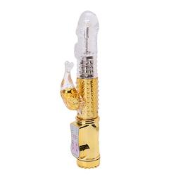 Huluda Big Size Rabbit Body Msaager - Multi-Speed Rotating Versatility Wand for Women (gold)