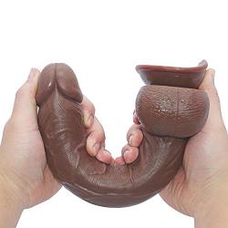 HAOZICH 11.02 inch Perfect Size Realistic Massager with Strong Suction Cup is Easy to use HAOZICH (Color : Brown)