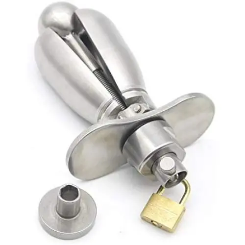 ThinkMax Chastity Device Stainless Steel Butt Plug Heavy Lock Petal Expension Anal Chastity for Advanced Fetish BDSM Game ThinkMax Chastity Device Stainless Steel Butt Plug Heavy Lock Petal Expension Anal Chastity for Advanced Fetish BDSM Game