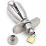 ThinkMax Chastity Device Stainless Steel Butt Plug Heavy Lock Petal Expension Anal Chastity for Advanced Fetish BDSM Game