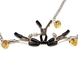 Unique Design Three Chain Bell Flirting Clip BrēAst Nípplē Clamps Labia Female Clips Stainless BDSM Bondage Sēx Exotic Accessories for Couples