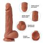 Anfei FDA Approved Dildo, Liquid Silicone Dual Layer Adult Toys with Suction Cup, Hyper Realistic Sex Toys for Masturbation(Total 22.5cm,Insert 17.5cm,Width 4.5cm)