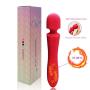 Upgraded Computer LED New Heating Vibrator-10 Speed USB Cabless Rechargeable Weaterproof Massager for Neck, Shoulder, Myofascial, Back, Leg, Waist (Red)