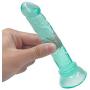 JSCRlove 6 Inch Soft Díldɔ Women Skin-Friendly Relax Massager Real Feel Toy with Strong Base,Transparent Green Women Socks