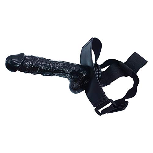 ISABELA CLS Black Realistic Waterproof Men or Female Toys Hollow Strap-On-9.25in