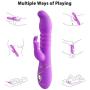 Thrusting Rabbit Vibrator with 3 Powerful Thrusting Actions 7 Vibration Modes for G Spot Clitoris Stimulation, PALOQUETH Waterproof Dildo Bunny Vibrator Personal Sex Toy for Women, Rechargeable Purple