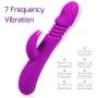 Lergo Heating Rabbit Vibrator Massager For Women, 7 Frequency, Thrusting Rotating Waterproof Handheld Massage Wand, Wireless USB Rechargeable Sex Toy For Adult Female, 9 Inch
