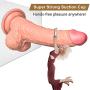 9 Inch Realistic Dildo, Body-Safe Material Lifelike Huge Penis with Strong Suction Cup for Hands-free Play, Flexible Cock with Curved Shaft and Balls for Vaginal G-spot and Anal Play