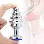 FST Luxury Screw Threaded Metal Butt Plug Aluminum Alloy Anal Massager Large size with Diamond Color Random FST Luxury Screw Threaded Metal Butt Plug Aluminum Alloy Anal Massager Large size with Diamond Color Random