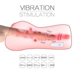 Vibrating Male Masturbator, Vagina Pussy Masturbation Stroker with 9 Vibration Modes and Female Moans