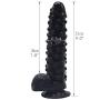 FAAK Silicone Bumpy Dildo G-Spot Novelties Female Masturbator Soft Flexible Adult Toy Cock with Suction Base Waterproof (Black)