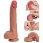 Xise Hyper Realistic 10.7" Dildo Dual Density Liquid Silicone Bendable Penis, Sex Toy Premium Cock for Female Masturbation with Strong Suction Cup Base (Flesh 10.7 inch)