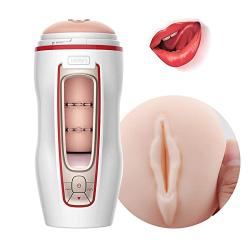 Pocket Pussy, Male Masturbation Electric Automatic Masturbation Cup Strong Telescopic Rotation Realistic Sex Toys Hands Free Stroker Powerful Thrusting Masturber Cup with 7 Thrusting Modes (Luba-1)