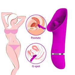 Female Tongue Vibration Toy Oral Tongue Simulator, 12-Frequency Vibration and Suction Rod, Blouse Multi-Speed Ring Suction Toy - Sex Suggestion