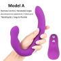 UXBCR Hands Free Silicone Pleasure Toy Vibrating Silicone Strapless Strap On for Women Couple Lesbian Relax Massage Wand